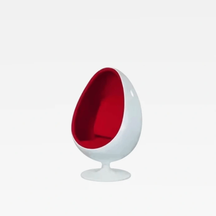 Office Home JC Norway Scandinavia Scandinavian Norwegian Nordic style fashion Study-, Living-, Room Single FRP Shopping Mall Personality Pointed Ball Round Leisure Creative Egg Chair Armchair Chairs furniture in red with white