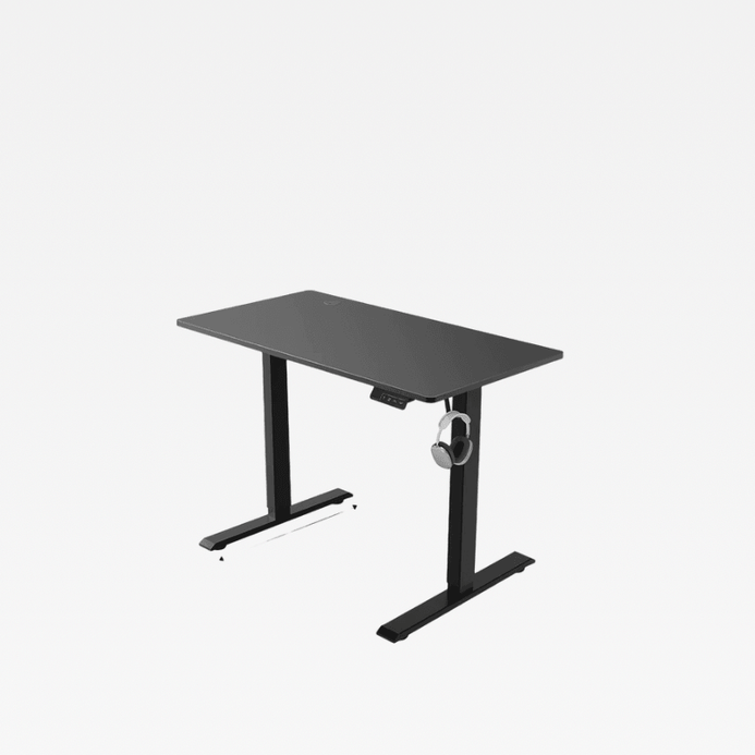 Office Home study room JC Electric Lifting Computer Sitting Standing Desk Single Motor with headphone hook rest Electrical desks furniture in black