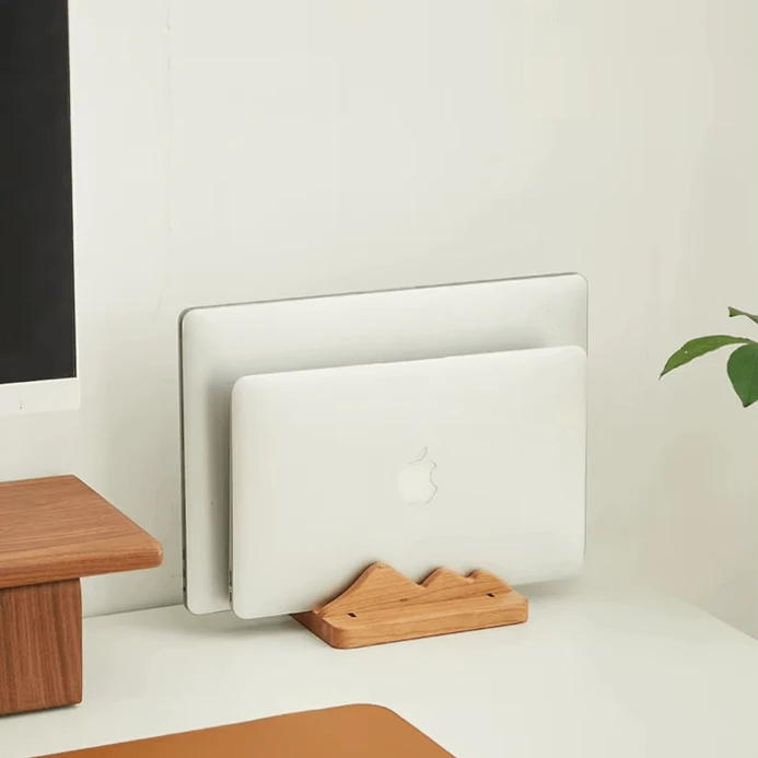Office Home entryway Japanese mountains Wooden Vertical Laptop letters postal mail notebook, magazine Stand Holder Notebook Tablet Station Support for Macbook Air Pro PC Card Slot Cherry Wooden Holders home decor furniture accessories in light wood