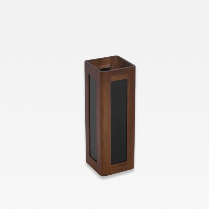 Chinese Style Office Home Entryway Parasol Holder Solid Wood Square Umbrella Stand Hotel Lobby Umbrellas Rack Stable Load-bearing Parasol Stands in dark brown walnut Wooden furniture