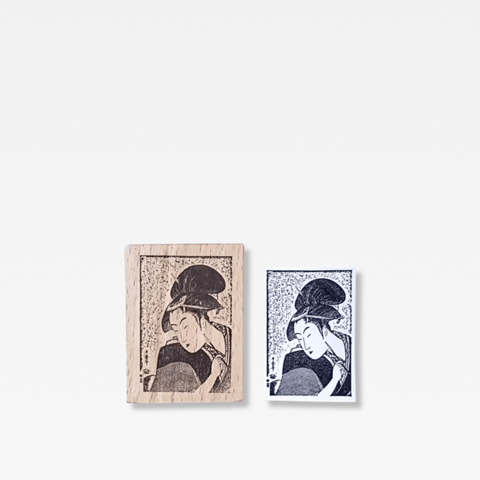 Office Home Tourism souvenir Japanese wooden Stamp Scrapbooking Ukiyo Japan Travelogue Vintage Scrapbook Journaling Diary Decoration Wood Notebooks Stamps seals Japan souvenirs Geisha Girl in natural light wood