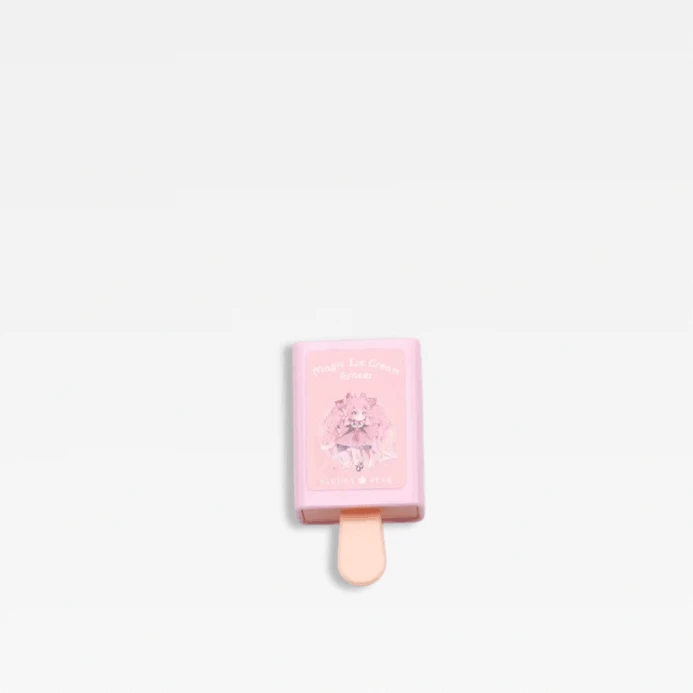 Office school Cartoon cute kawaii magic ice cream rubber eraser, Novelty stationery in pink