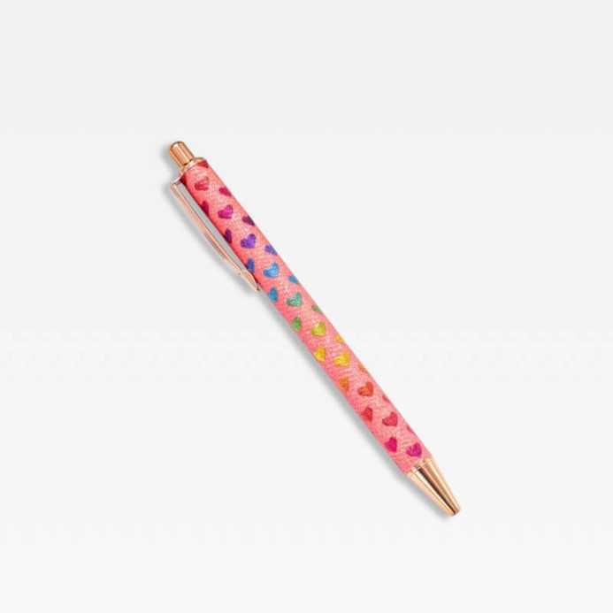 Office Home School kawaii cute writing Ballpoint Pen metal Stationery supply Pens in orange love hearts