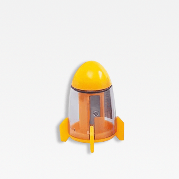 Office School home study room Kawaii Cute Candy Color Rocket Shape Pencil Sharpeners Korean Stationery accessory Novelty accessories in light yellow transparent