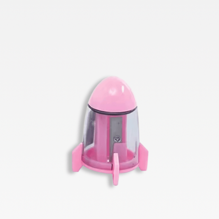 Office School home study room Kawaii Cute Candy Color Rocket Shape Pencil Sharpeners Korean Stationery accessory Novelty accessories in light pink transparent