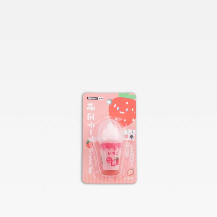 Office School Home study room Kawaii Cute Juice Ice Cream Correction Tape Stationery School Bottle Correctors supplies accessories Erasers supply strawberries accessory in strawberry