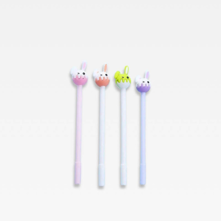 Office School home study room Kawaii Cute Creative Rabbit Ears Ballpoint 0.5mm Gel Pens Cartoon Kawaii Stationery accessories Supplies writing accessory in pink, green, purple, orange