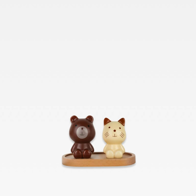 Ceramic modern brown beige bear cartoon animals design Salt & Pepper Seasoning shaker Set Tabletop and bar dining accessory Dinnerware Condiments accessories with condiment tray Jar Kitchen Wedding Decoration Birthday Gift Personalized Ceramics Salt Pigs, Cellars & Servers Gifts size guide in chocolate brown patchwork