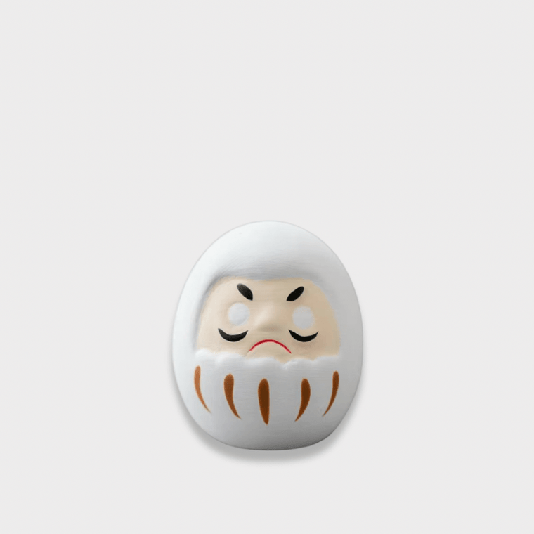 Japanese Ceramic Daruma Doll Crafts Charm Lucky Fortune Miniature Decor Daruma Japanese Traditional Style Home Ornament Dolls Charms figurines Souvenirs in white
