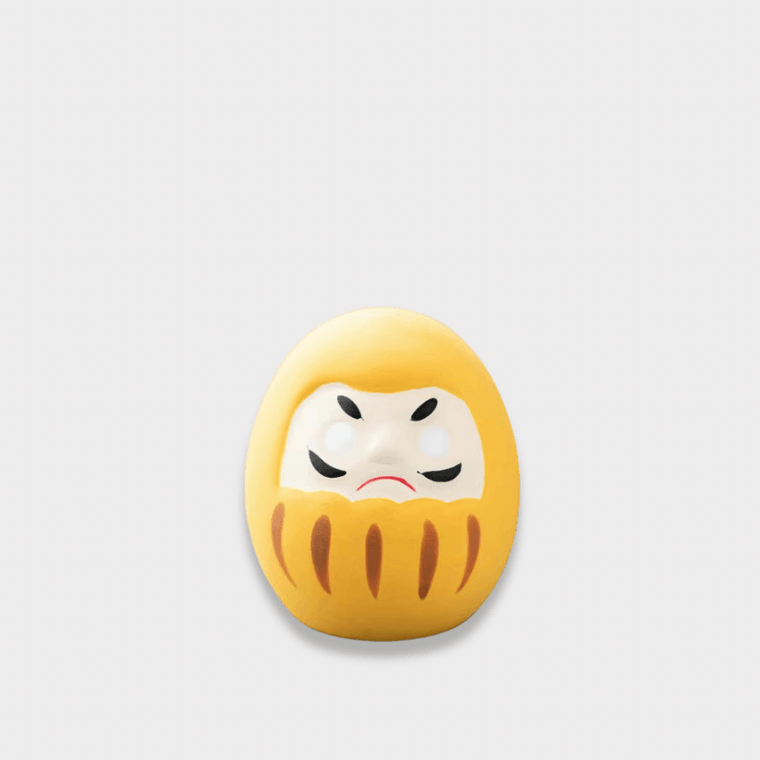 Japanese Ceramic Daruma Doll Crafts Charm Lucky Fortune Miniature Decor Daruma Japanese Traditional Style Home Ornament Dolls Charms figurines Souvenirs in yellow