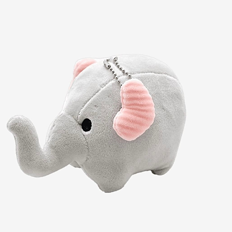 14cm Cute Cartoon Animal Plush Keychain Light Gray / Grey Elephant Stuffed Doll Soft Toy Plush Key Ring Chain Gift Toy Plush Keychains Anime Trend