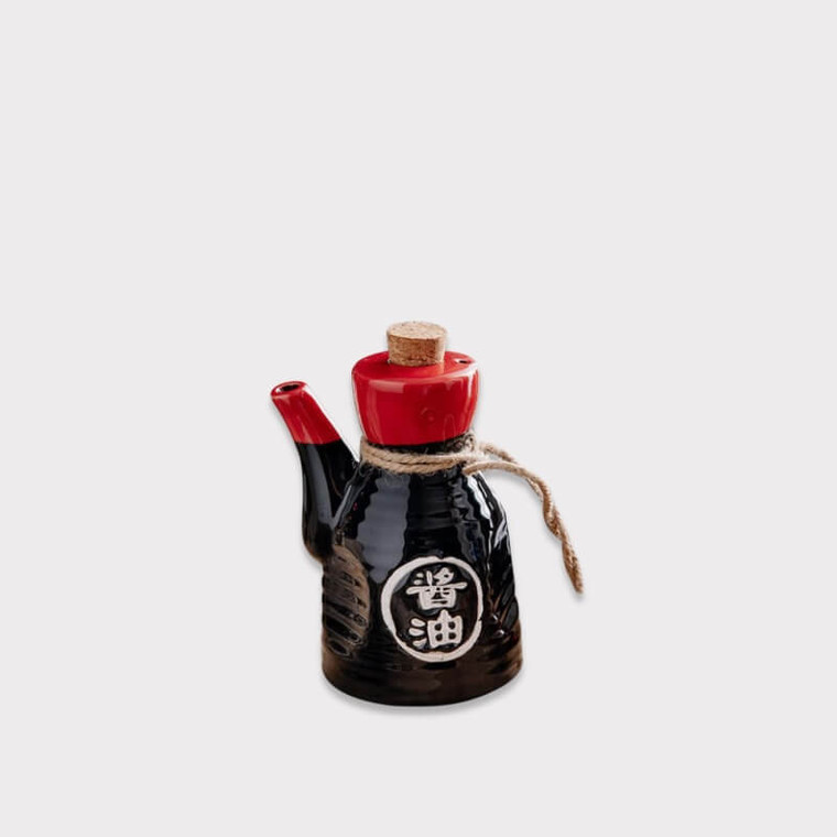 Japanese Style Oil Pot Ceramic Condiment Dispenser Spice Jar Home Seasoning Container Soy Sauce Bottle Kitchen Dining restaurant Bar accessories tabletop and bar condiments Dining accessory serveware in Black