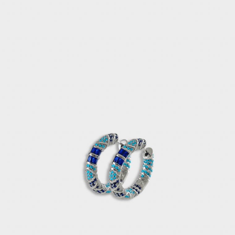 Women’s woman womens Boho Luxury Elegant Bohemian Blue Zircon Enamel Hoop Earrings For Women Fashion Simple Geometry Jewelry Gifts Jewellery gifting