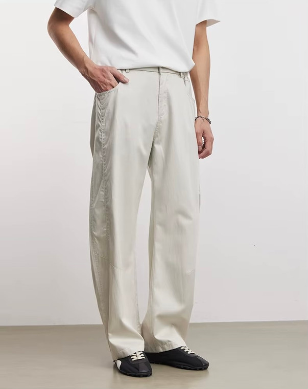 Men’s man mens petite-, tall-, plus-, size Cotton blend Casual Spring summer and Autumn Fall simple and versatile slim elasticated waist mid rise wide leg denim Jeans Pants in Apricot white