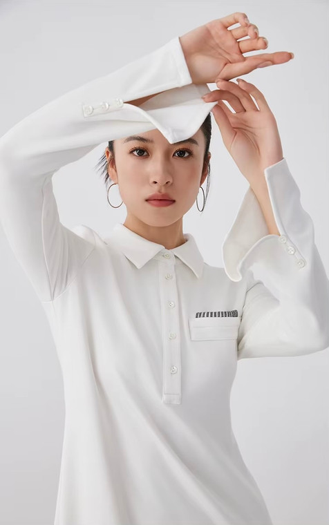 Women’s woman womens petite-, tall-, plus-, size Light Luxury High-Quality wool Blend spread collar half button-up slong sleeves elegant evening party wear Midi dress Dresses in white