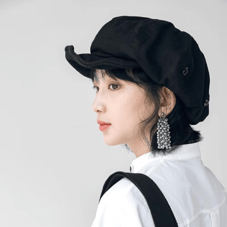 Women’s woman womens Men’s man mens Unisex Genflex Gender Neutral Genderfluid office commute workwear evening party luxury Casual literary cap painters Newsboy Beret Hat Fashion hats headwear accessories in black