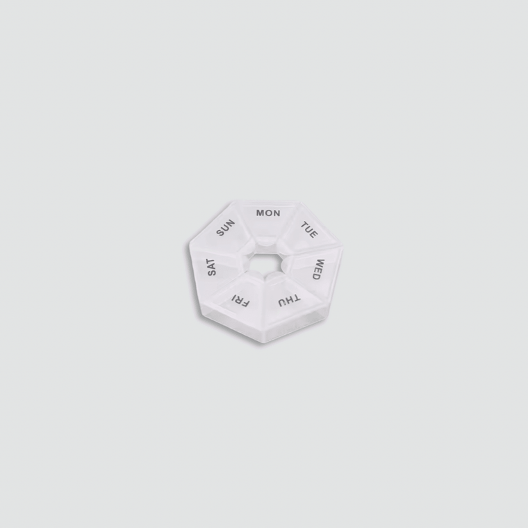Essential vacation holiday getaway travel accessories medical supplies Medicine Box Weekly Tablet Holder Portable Travel Mini Small medication box PP PIllcase ‐ 7 Days pill cases Storage Organizer Containers accessory supply boxes in white