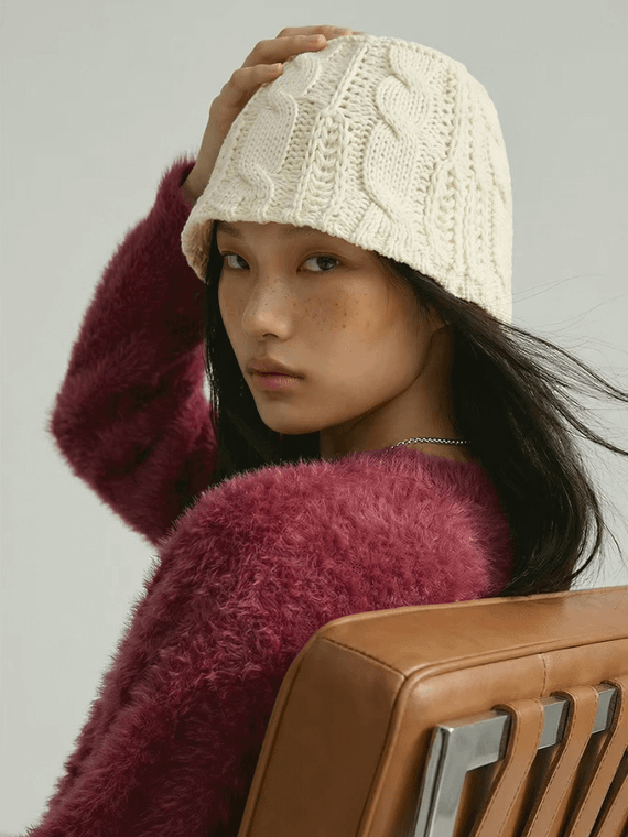 Women’s woman womens petite-, tall-, plus-, size Light Luxury High-quality Elegant evening party club wfh office commute work wear cable-stitch ribbed Jacquard knitted Beanie Hat Fashion headwear Skullies & Beanies hats in white