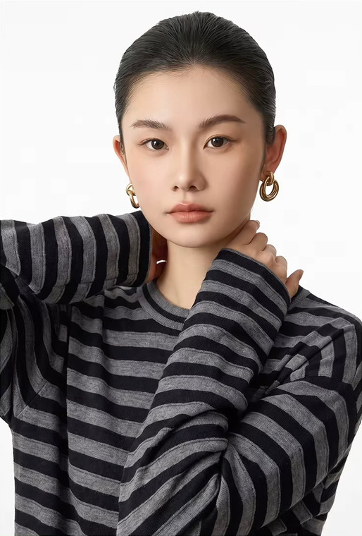Women’s woman womens petite-, tall-, plus-, size Light Luxury High-quality Elegant holiday vacation getaway evening party club wfh commute office workwear hooded crewneck collar v-neck, wool knit long-sleeves casual sweater Fashion sweaters tops in black with Gray grey stripes