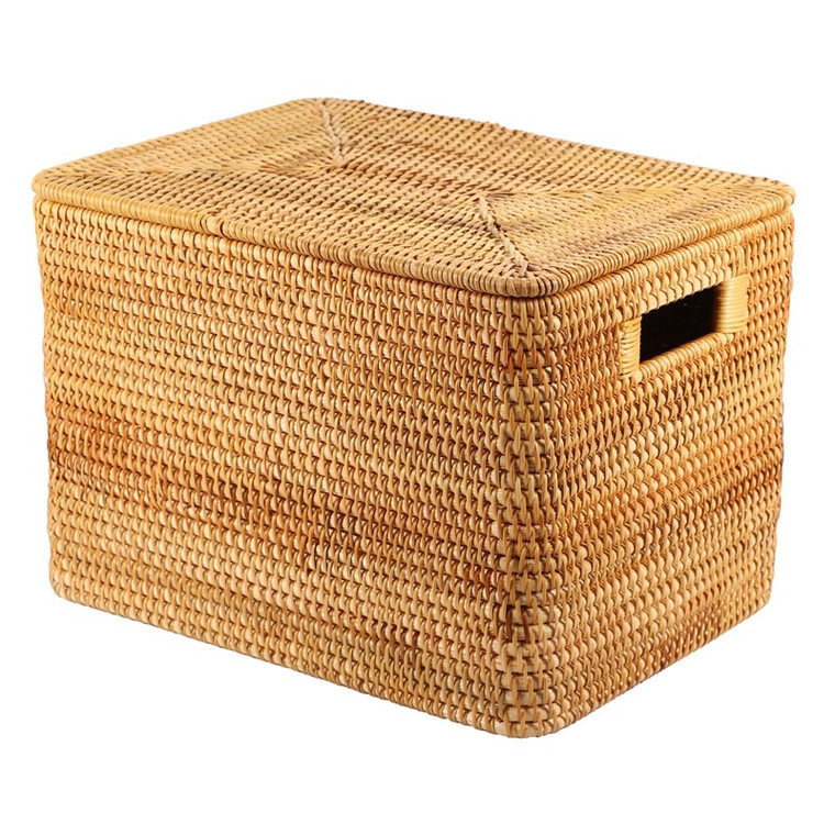 Rattan Laundry Hamper Woven Storage Basket Handmade Large Capacity Portable Clothing Hampers Box Household Baskets Trend