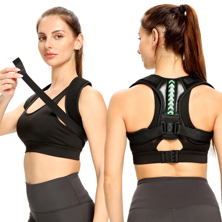 Adjustable Back Posture Corrector Anti-Camel Correction Belt Clavicle Spine Support Posture Trainer for Fitnes Home Office Sport In Black Green Purple