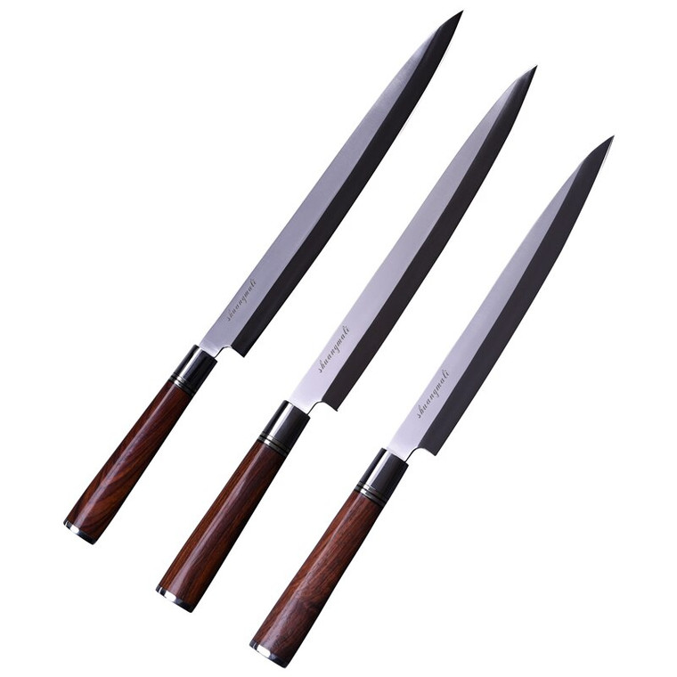 Japanese Yanagiba Filleting Knife German imports 1.4116 steel with wood handle in gift box 10 11 12 inch Pro Trend Japan Sushi Sashimi Knives