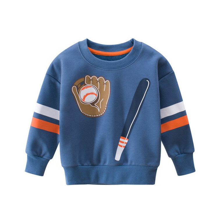 Toddler Baseball Crewneck Sweatshirt Winter Spring Children's sports boy Clothes blue cartoon Toddlers Boys Long Sleeve Sport Sweatshirts Trend Tops