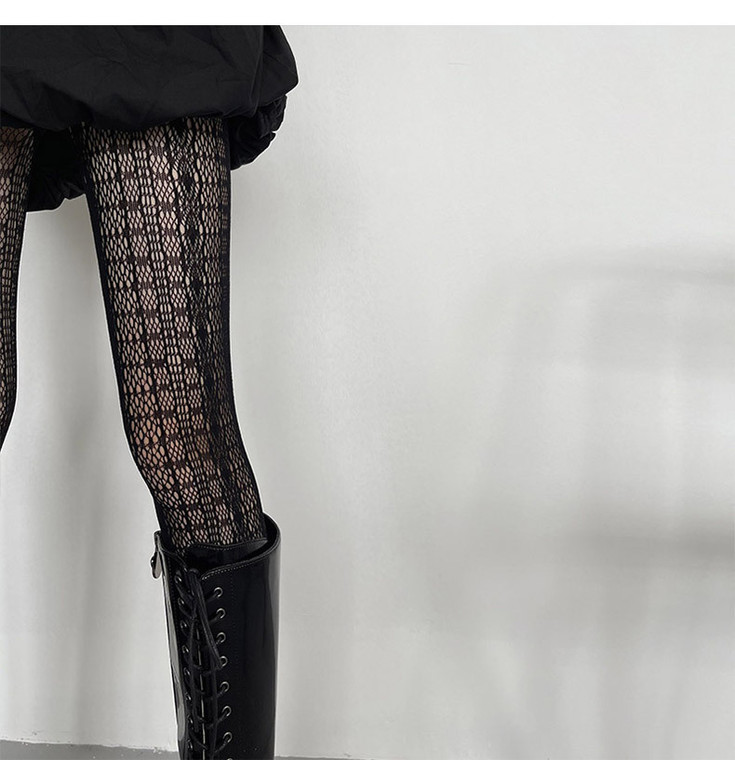 Fishnet Floral Stockings Women’s Sexy Tights Fishnets Lolita Sheer Pantyhose Stocking for Woman Trend in Black