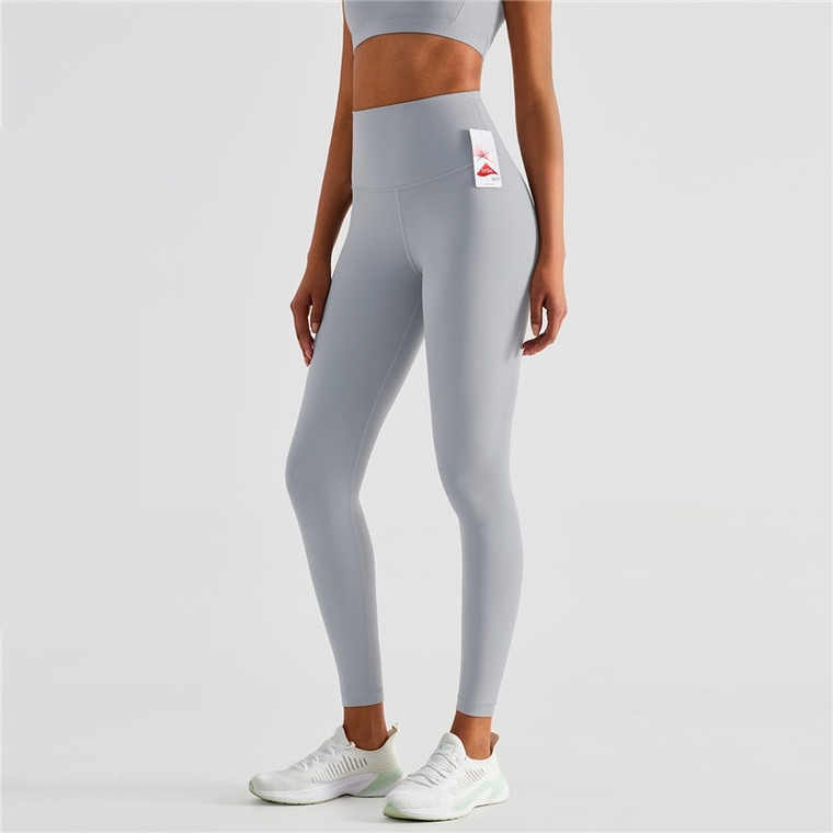 MiteigiYūki Butter Soft High Rise Yoga Leggings Women’s High Quality Solid Color Athletic Waist Sports Pant Tights Gym Running Nudity Gym Sport Clothing Trend in Light Rhino Gray / Grey