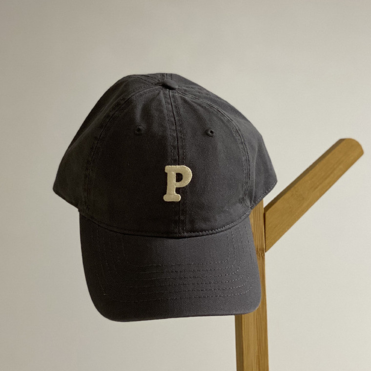 P Baseball Cap Unisex Men’s And Women’s Letter P Soft Top Cap Cotton Sports Hat For Man Woman in Dark Gray / Grey