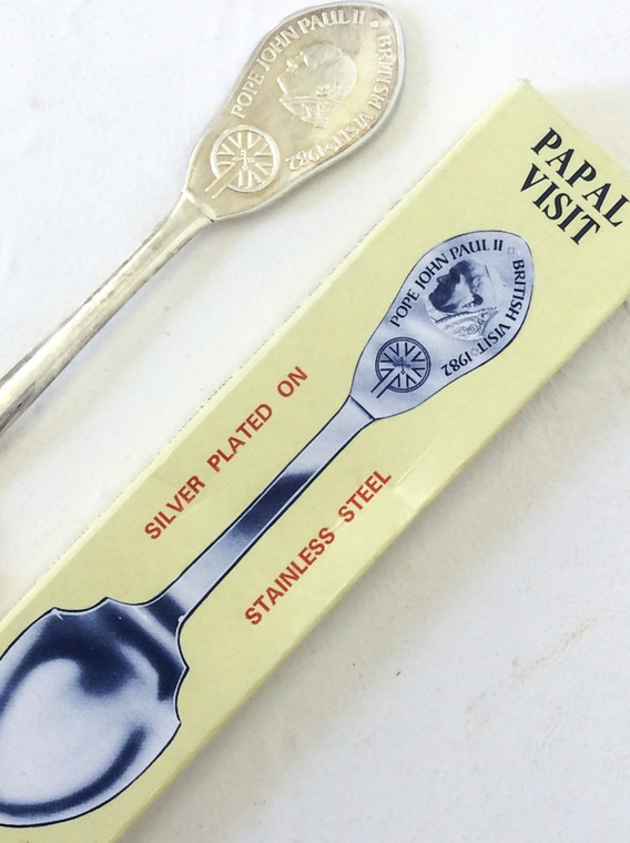 Religion religious Papal Souvenir Pope John Paul ll Preserve Spoon 1982 UK Visit