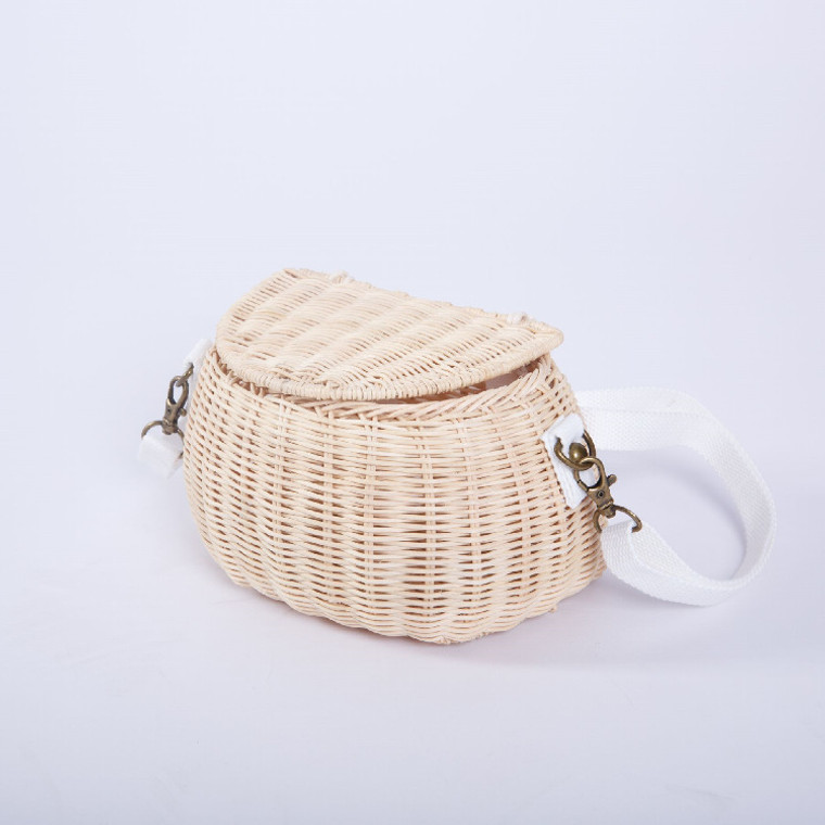 Woven Rattan Bicycle Basket Handmade Baskets Children Backpack Bag Bike Tricycle Scooter Supplies Kids Trend Artificial Weaving Baskets Bags