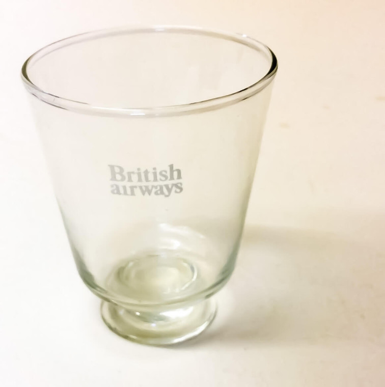 British Airways Inflight Drinking Glass  Vintage 1970s Aviation Airlines classic collectors memorabilia collections