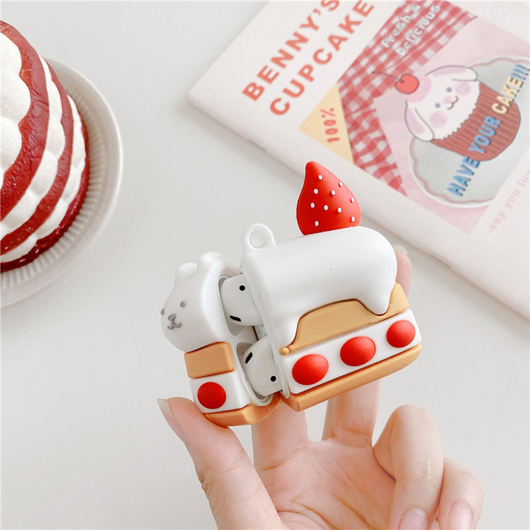 3D Kitten Cake AirPods 1 2 Pro Case Cover Cute Wireless Headphone Cases for Cartoon Earphone Covers Case for Apple Earbuds Charging Box
