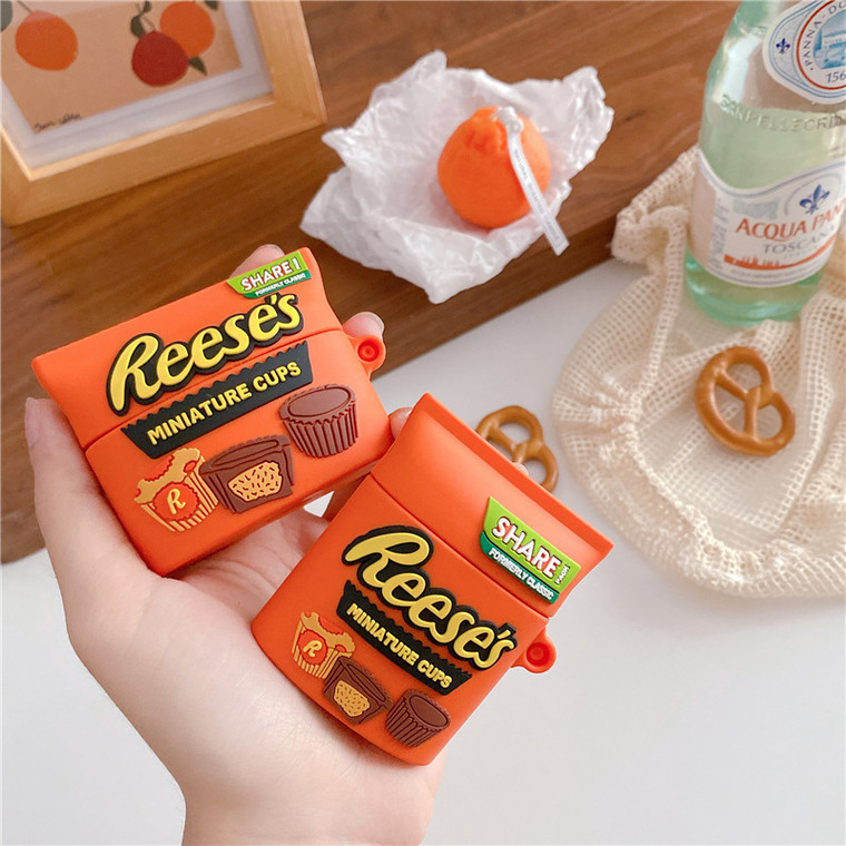 3D Reese’s Cupcake AirPods 1 2 Pro Case Cover Cartoon Cake Cute Silicone Earphone Cases for Apple Cases Covers Wireless Charging Box