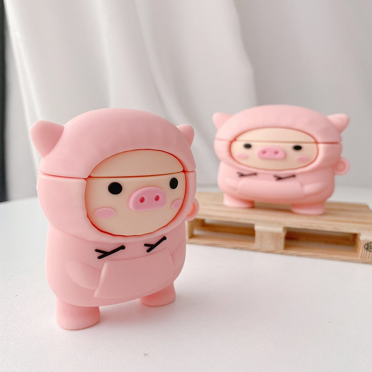 Little Piggy AirPods 1 2 Pro Case Cover Cartoon Cute for Silicone Soft Wireless Earphone Cover Case for Apple Charging Cover Box