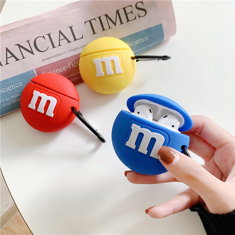 m&m’s m AirPods 1 2 Pro Case Cover  Cute Chocolate Cartoon Wireless Earphones Protective Covers Cases Trend for Apple Headphone Charging Box