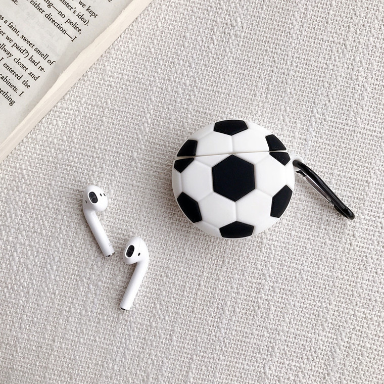 Soccer Ball Case Cover for AirPods 1 2  Silicone Football Earphone Protective Covers Sport Style for Apple Cases