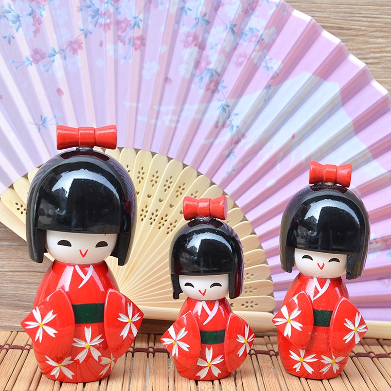 Japanese Puppet Kimono Sakura Doll Decoration Sushi Restaurant Gift Desktop Kimonos Girl Ornament figurine Cherry Blossom Kimono Dolls Japan Figurines