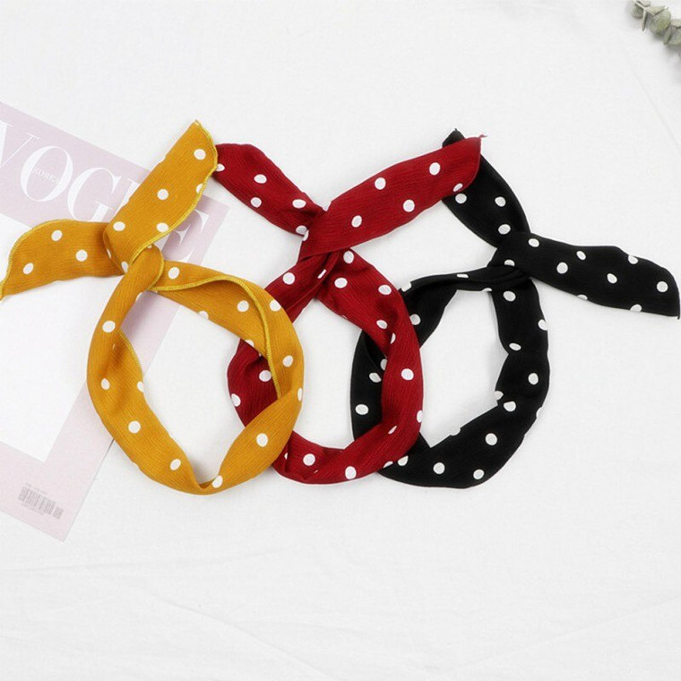 Polka Dot Hairband  Women‘s Hair Accessory Wash Face Headbands Girl Lolita Headwear For Girls Woman in Black Navy Blue Gray / Grey Light Pink