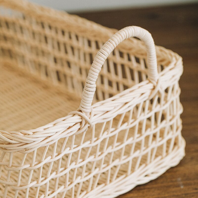 Rattan Storage Basket   Kitchen Items Durable Organizer Handmade Braided Picnic Fruit Food Organization Bucket Home Table Decor Organizers Baskets