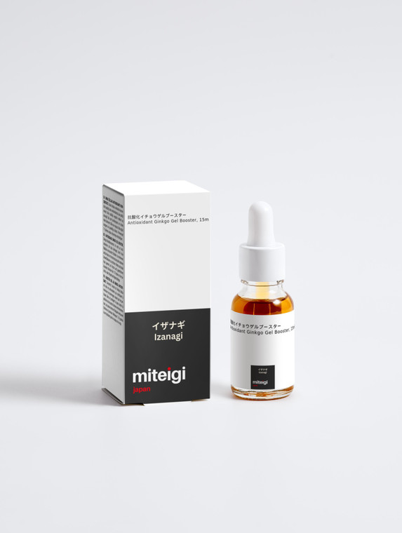 Antioxidant Ginkgo Gel Booster, 15ml Izanagi is high in antioxidants helping minimize free radicals damage, Dull and tired regains freshness and youthful looks Trendy skincare by miteigi