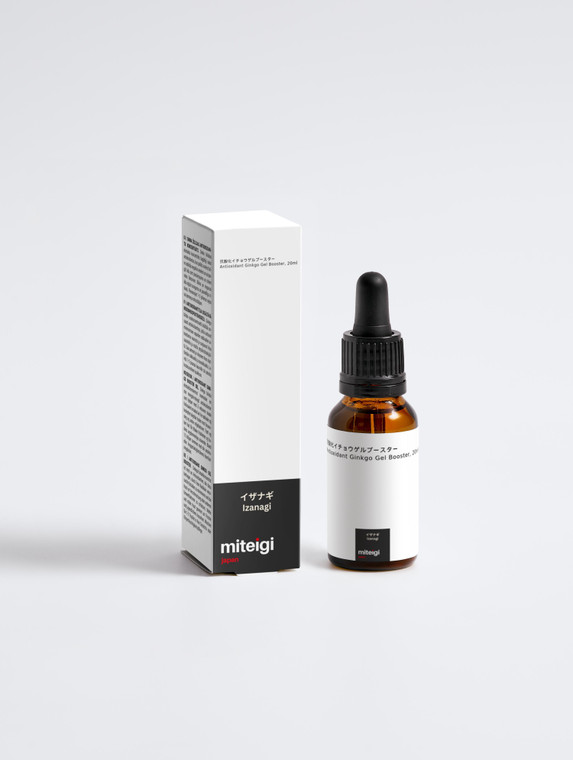 Antioxidant Ginkgo Gel Booster 20ml Izanagi extract concentrate high in antioxidants help minimize the damage caused by free radicals and protect skin from pollution or other environmental factors regains freshness and youthful look trendy skincare by miteigi