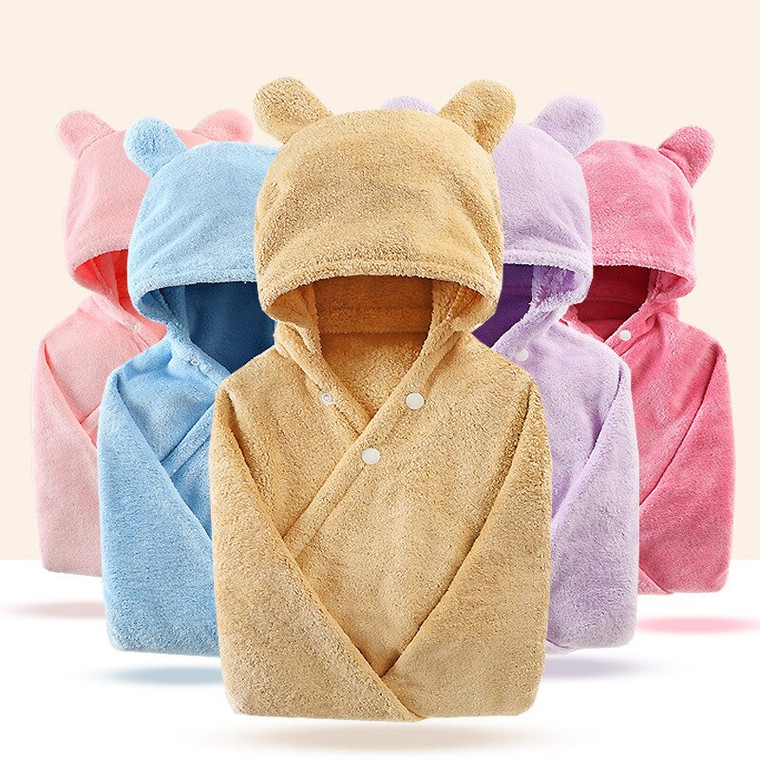 Cotton Hooded Bath Towel   Unisex Baby Boy Girl Care Toddler Blankets Infant Kids Poncho Towels Stuff 65*110cm Washcloth