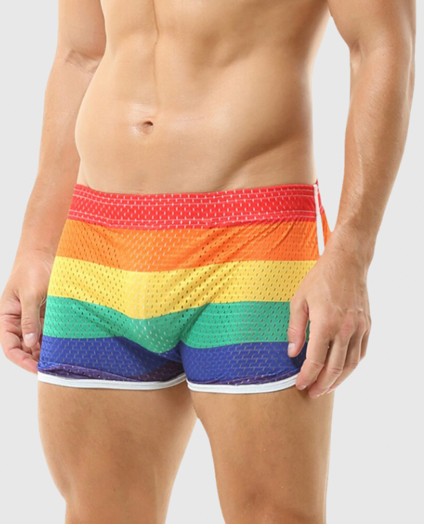 Rainbow Boxers Midi Skirtlet    Mens Womens Unisex Anywear Boxer Briefs Underwear Bullet Separation Scrotum Physiological Underpants Loose Shorts Boxer Underpants Breathable Panties Lingerie for trendy Man in Multicolor