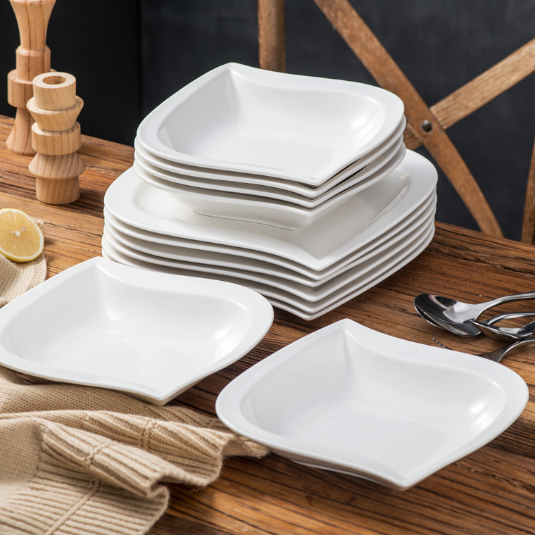 12-Piece Porcelain Plates Set