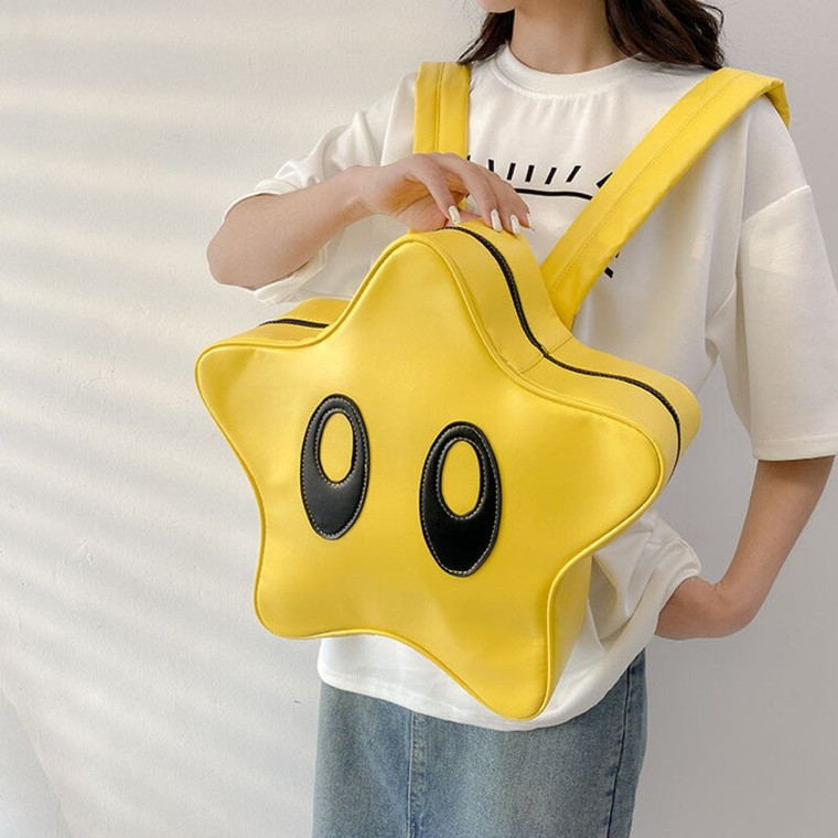 Star Backpack  Cute Big Eyes Y2K Spicy Girl Book Bag Fashion Student Schoolbag Women Teenage Girls Kawaii Travel Backpacks Rucksack Bags in trendy Yellow