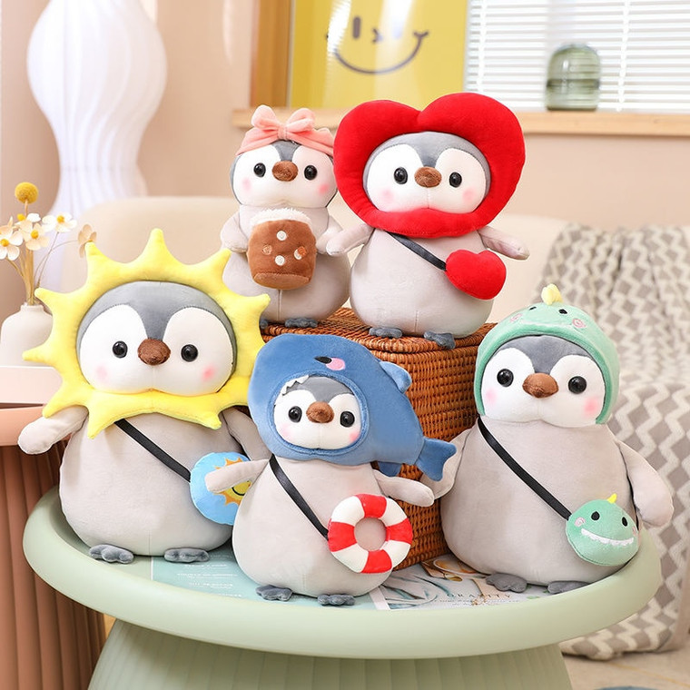 Penguin Plush Doll   25-45cm Cute Anime Toys Lovely Penguins Turn To Flower Dolls Gift Soft Stuffed Bread Peach Pillow Baby Girls Trendy Gifts