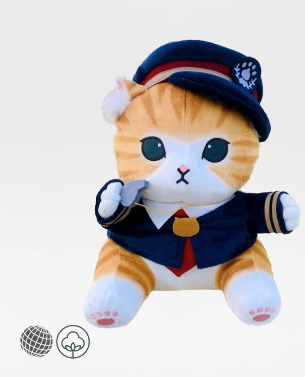 Uniform Cat Plush Doll   Cute Beautiful Soft Stuffed Anime Cats Room Decoration Christmas Gift Birthday Gifts in Trending Blue Uniforms Clothing