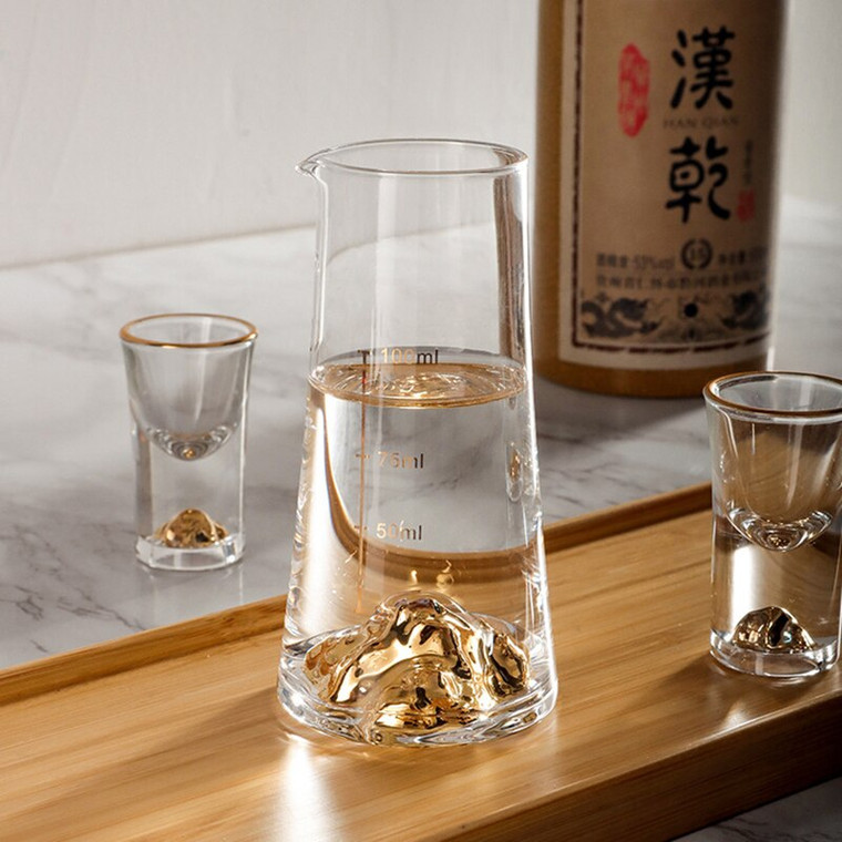 Crystal Glass Carafe & Shot Glass  Wine Divider Wine Glass Home Jinshan Liquor Set Creative High-end Bullet Cup Spirits Light Luxury Shot Glasses Decanters Drinkware Trendy Glassware
